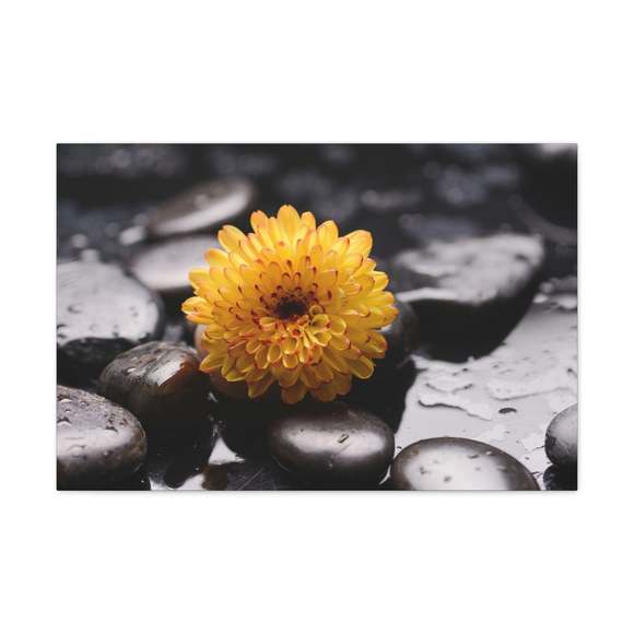Macro of Yellow Flower Forest Floral Nature Photography Canvas Wall Art for Home